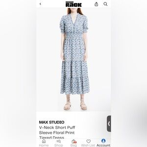 Max Studio Blue Floral Maxi Skirt